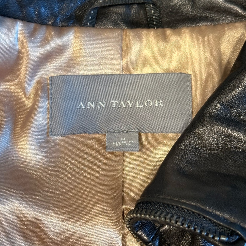 Ann Taylor Black Leather Jacket - Picture 6 of 7
